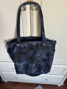 MZ Wallace Navy and Black Camo Nylon Tote